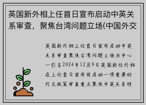 英国新外相上任首日宣布启动中英关系审查，聚焦台湾问题立场(中国外交部 英国疫情)